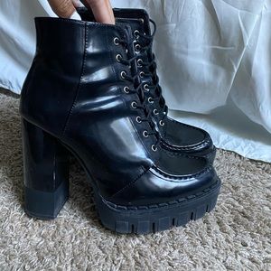 Zara platform heeled bootie